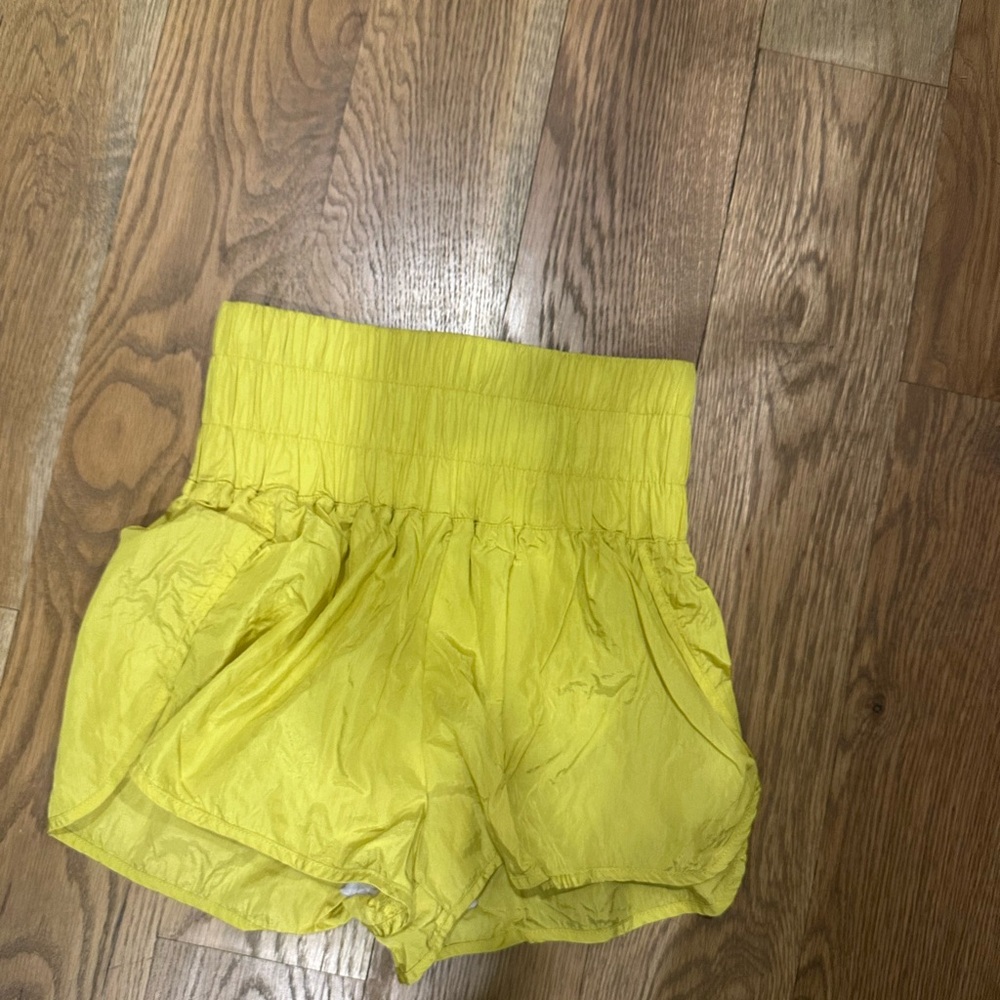 Bright Yellow Smocked Waist Shorts